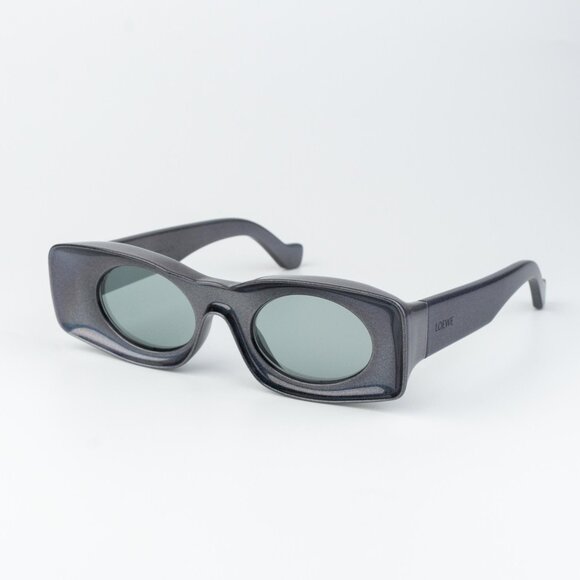 Loewe Paula's Ibiza Men Sunglasses Metallic Silver Mirror Rectangle LW40033I 05X - Picture 3 of 15
